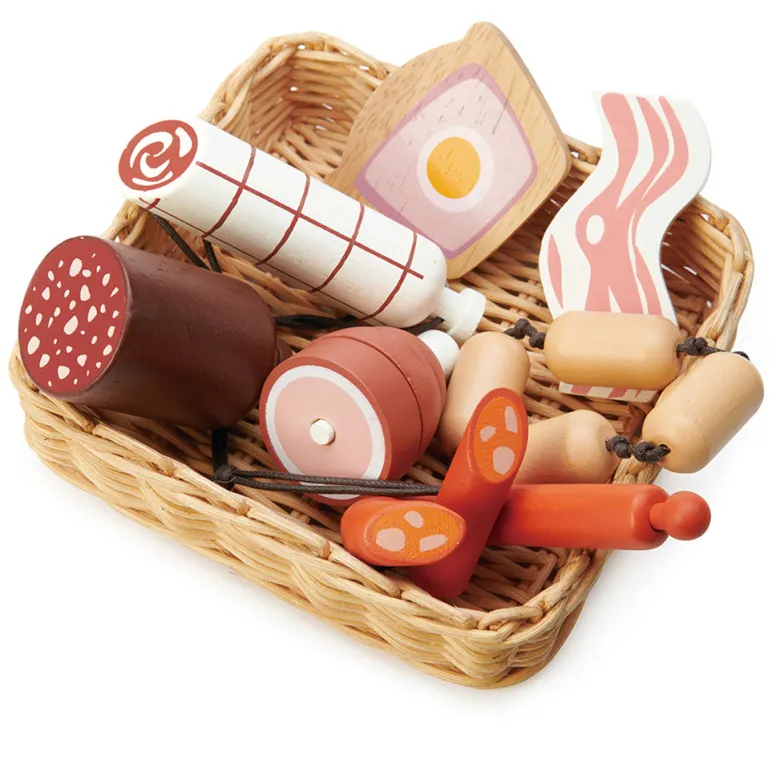 Tender Leaf Play Food - Basket with Butcher's Products
