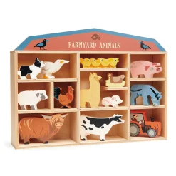 Tender Leaf, Wooden Animals in Box - 13 Farm Animals
