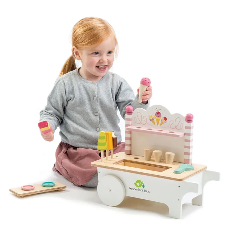 Tender Leaf, Wooden Play Food - Ice Cream Cart