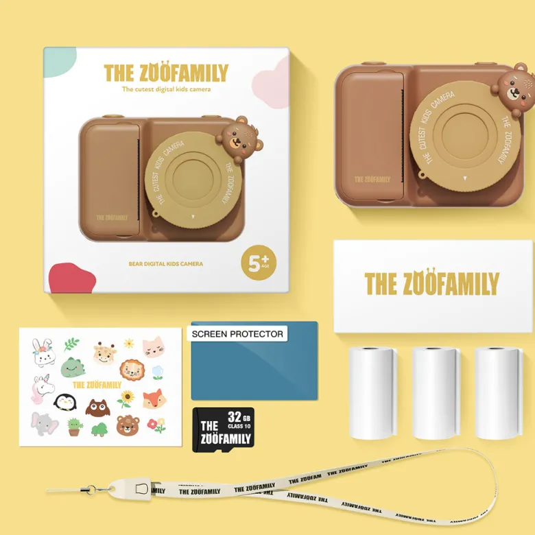 The ZooFamily, Zoo Print, 3-in-1 Camera with Print Function, Ages 5-11 - Bear