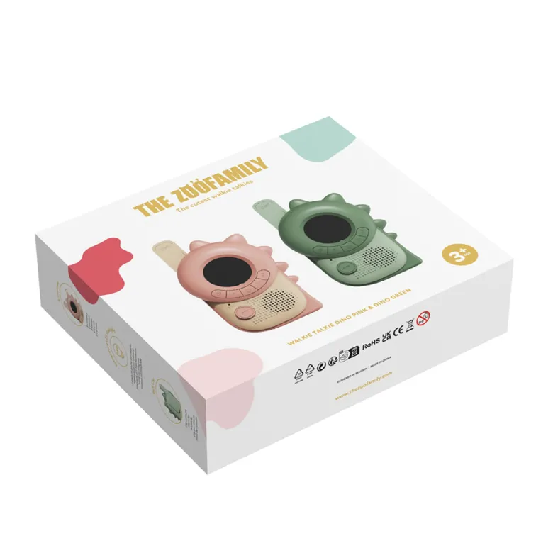 The ZooFamily, Zoo Walkie Talkie for Kids, Ages 3 and Up - Dino Pink and Green