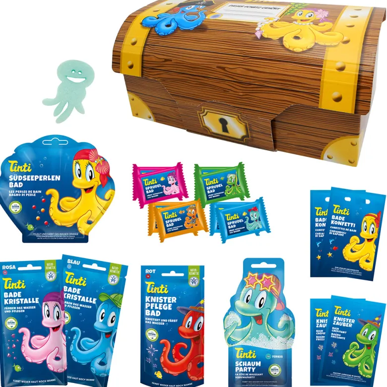 Tinti Treasure Chest with Bath Fun - 19 Pieces