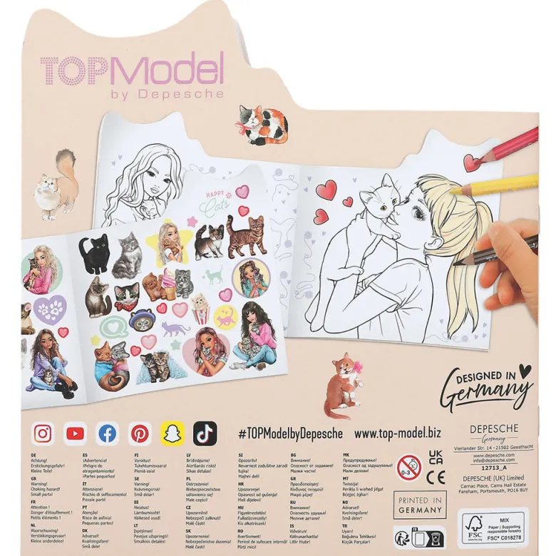TopModel Coloring Book, Cats - Kitty