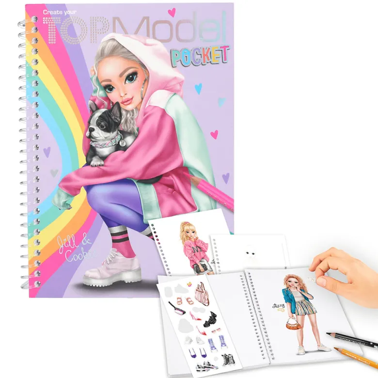 TopModel Pocket Coloring Book, Jill & Cookie