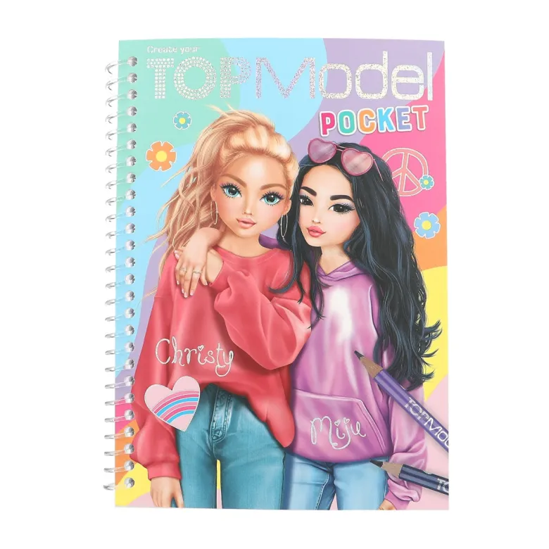 TopModel Pocket Coloring Book, Miju & Christy