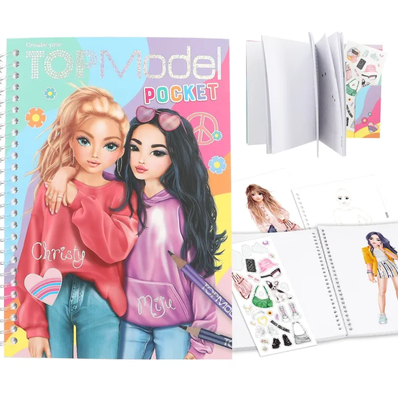 TopModel Pocket Coloring Book, Miju & Christy
