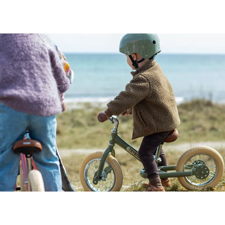 Trybike Balance Bike, Vintage Green with Retro Look