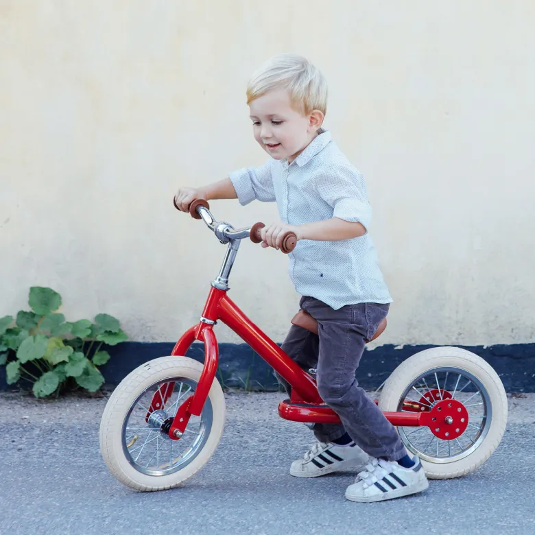 Trybike Balance Bike, Vintage Green with Retro Look