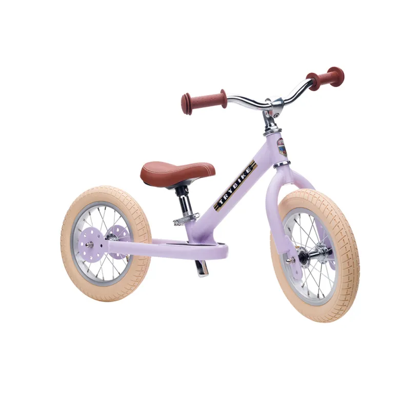 Trybike Balance Bike, Vintage Purple with Retro Look
