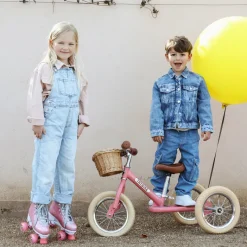 Trybike Three-Wheel Balance Bike, Vintage Pink with Retro Styling