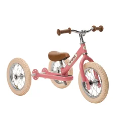 Trybike Three-Wheel Balance Bike, Vintage Pink with Retro Styling