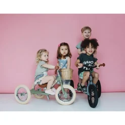 Trybike Three-Wheeled Balance Bike, Vintage Cream with Retro Styling