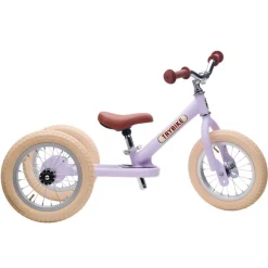 Trybike Tricycle Balance Bike, Vintage Purple with Retro Look