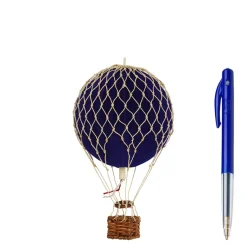 Velvet Blue Hot Air Balloon - H: 13 x D: 8.5 cm
