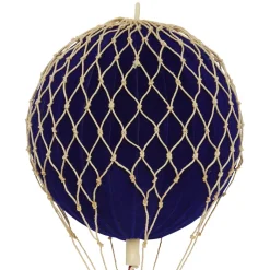 Velvet Blue Hot Air Balloon - H: 13 x D: 8.5 cm