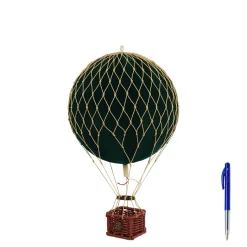 Velvet Green Hot Air Balloon - H: 30 x D: 18 cm
