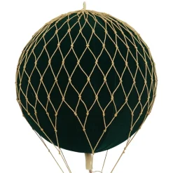 Velvet Green Hot Air Balloon - H: 30 x D: 18 cm