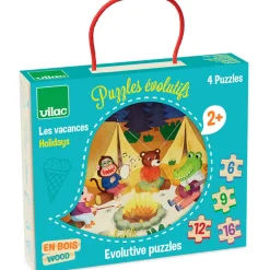 Vilac 4 Wooden Puzzles – Holiday Adventures