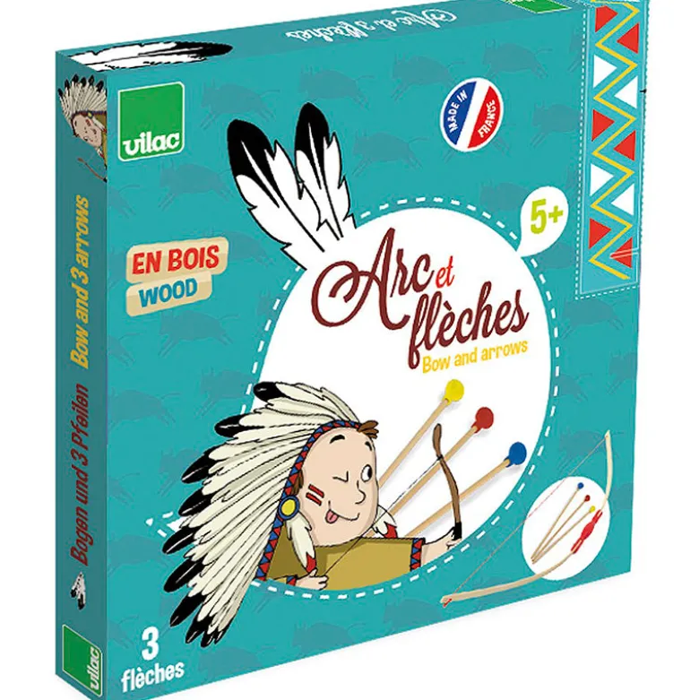 Vilac Bow with 3 Arrows and Target on the Side of the Box