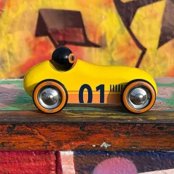 Vilac Vintage Race Car, Old Sport - Yellow