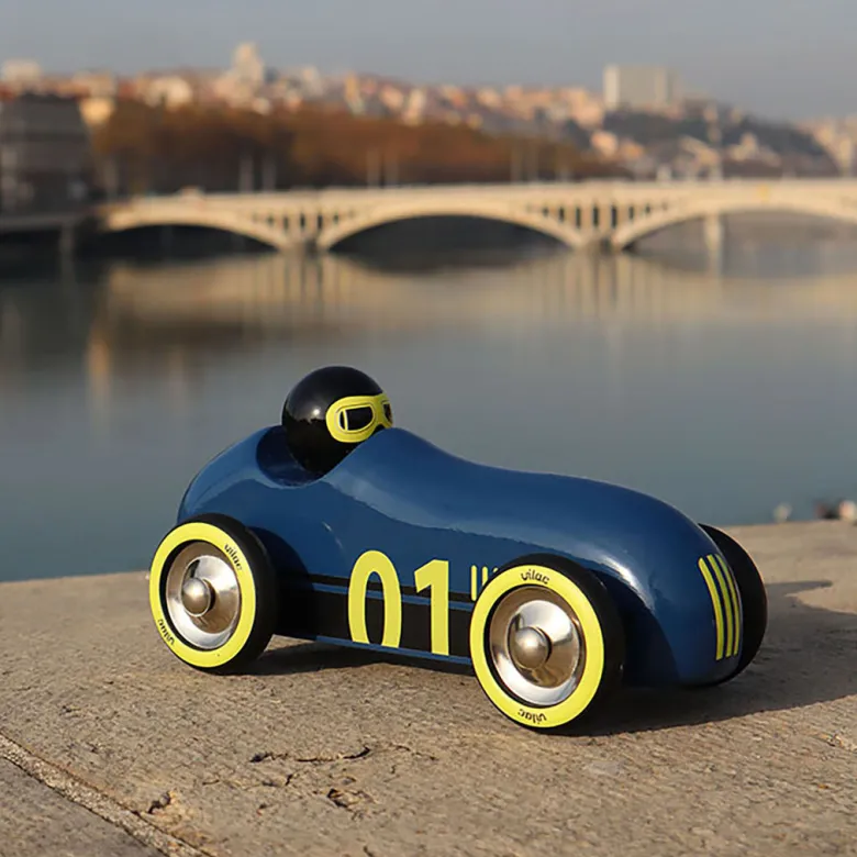 Vilac Vintage Racing Car, Old Sport - Sailor Blue