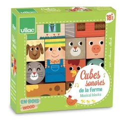 Vilac Wooden Blocks with Sound - Farm Theme