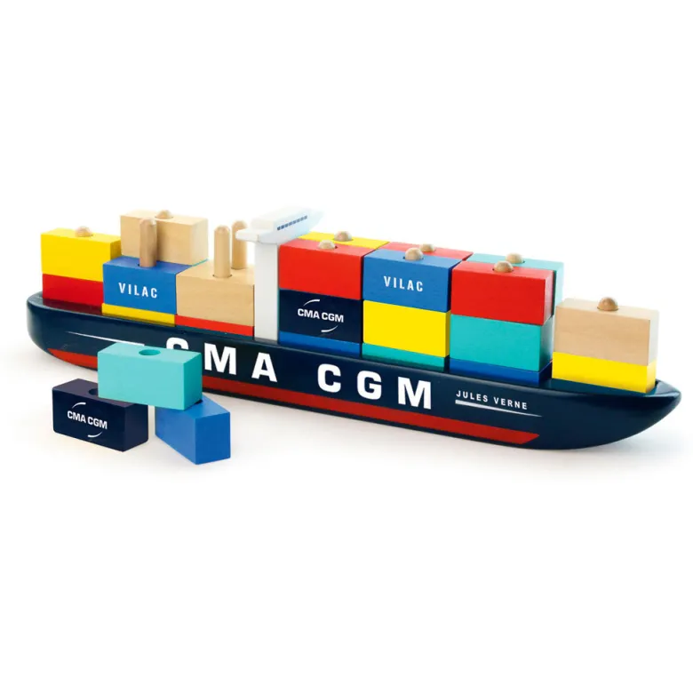 Vilac Wooden Container Ship - City