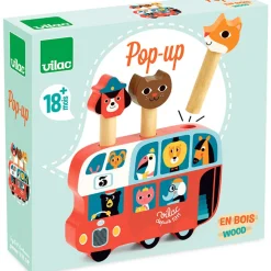 Vilac Wooden Pop-Up Bus - Featuring Animals
