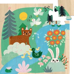Vilac Wooden Puzzle Set, Animals by Michelle Carlslund – 3 Pieces
