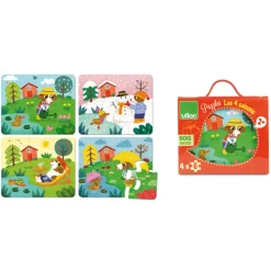 Vilac Wooden Puzzle, The Seasons - Set of 4