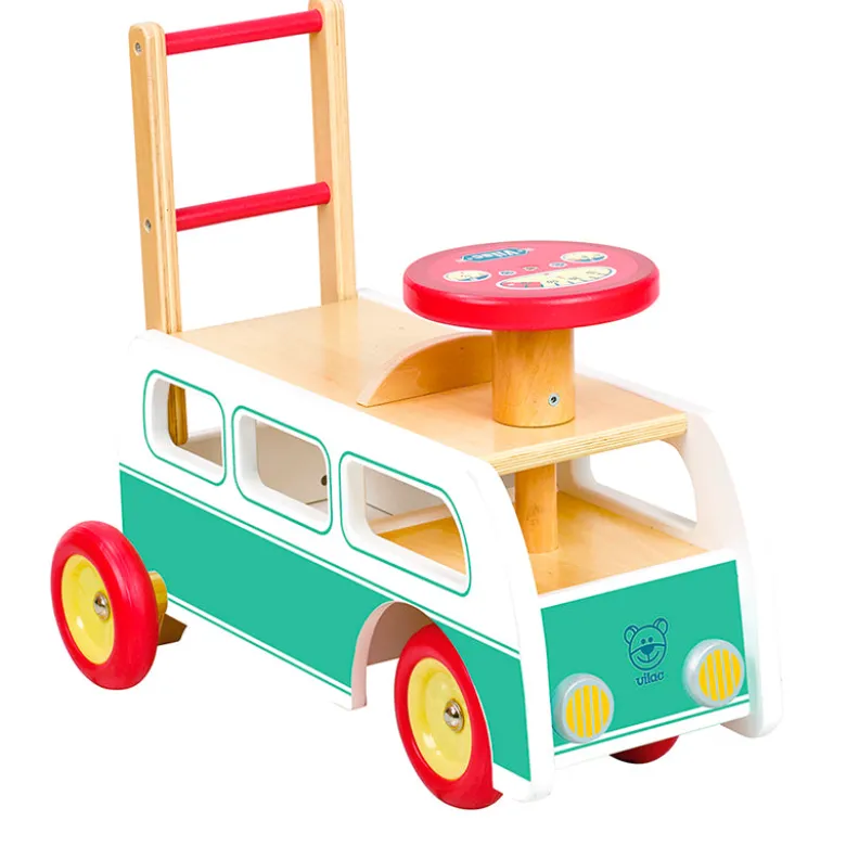 Vilac Wooden Walker, 2-in-1 - Retro Bus