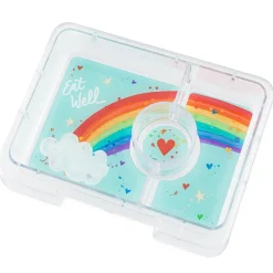 Yumbox Lunchbox with 3 Compartments, Snack - Misty Aqua/ Rainbow