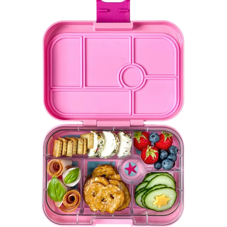 Yumbox Lunchbox with 6 Compartments, Original - Power Pink / Mermaid Tray