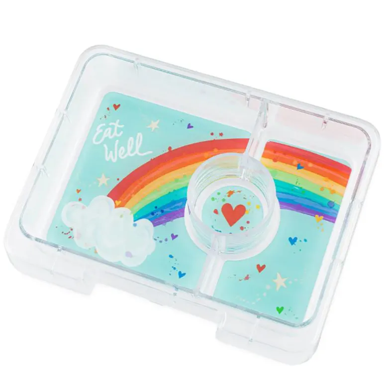 Yumbox Lunchbox with 3 Compartments, Snack - Miami Aqua / Rainbow
