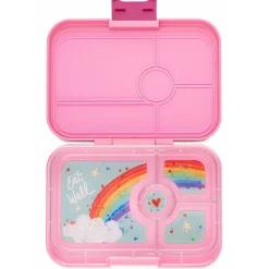 Yumbox XL Lunchbox with 4 Compartments, Tapas - Capri Pink/ Rainbow Tray