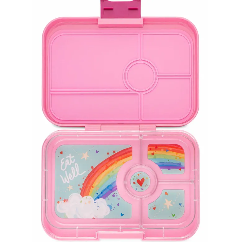 Yumbox XL Lunchbox with 4 Compartments, Tapas - Capri Pink/ Rainbow Tray